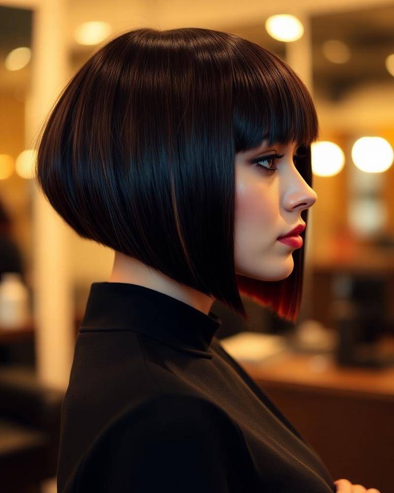 Modern sharp bob haircut